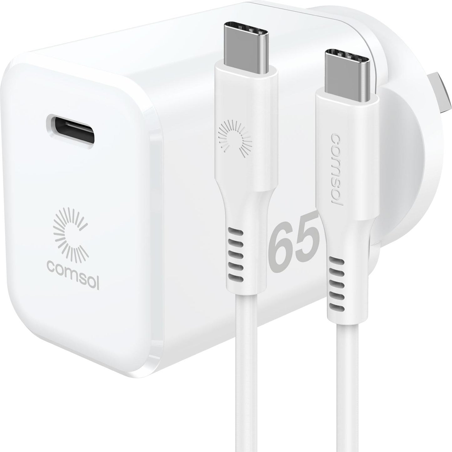 Comsol 65W USB-C GaN Wall Charger + 2m USB-C Cable