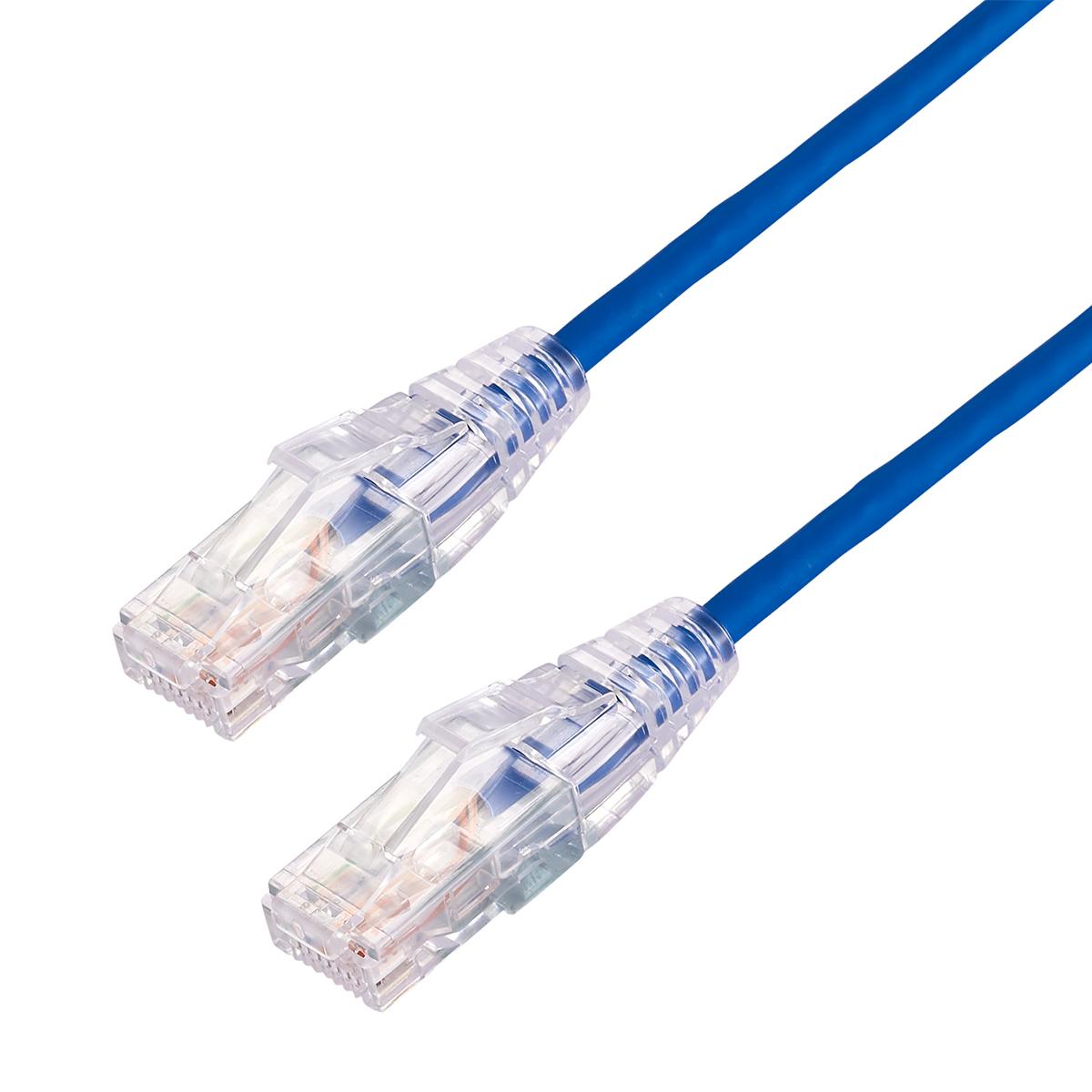 30cm 10GbE Ultra Thin Cat 6A UTP Snagless Patch Cable LSZH (Low Smoke Zero Halogen) - Blue