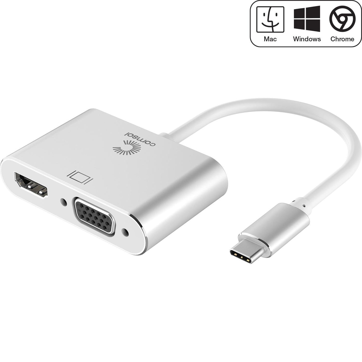 USB-C to HDMI + VGA Adapter