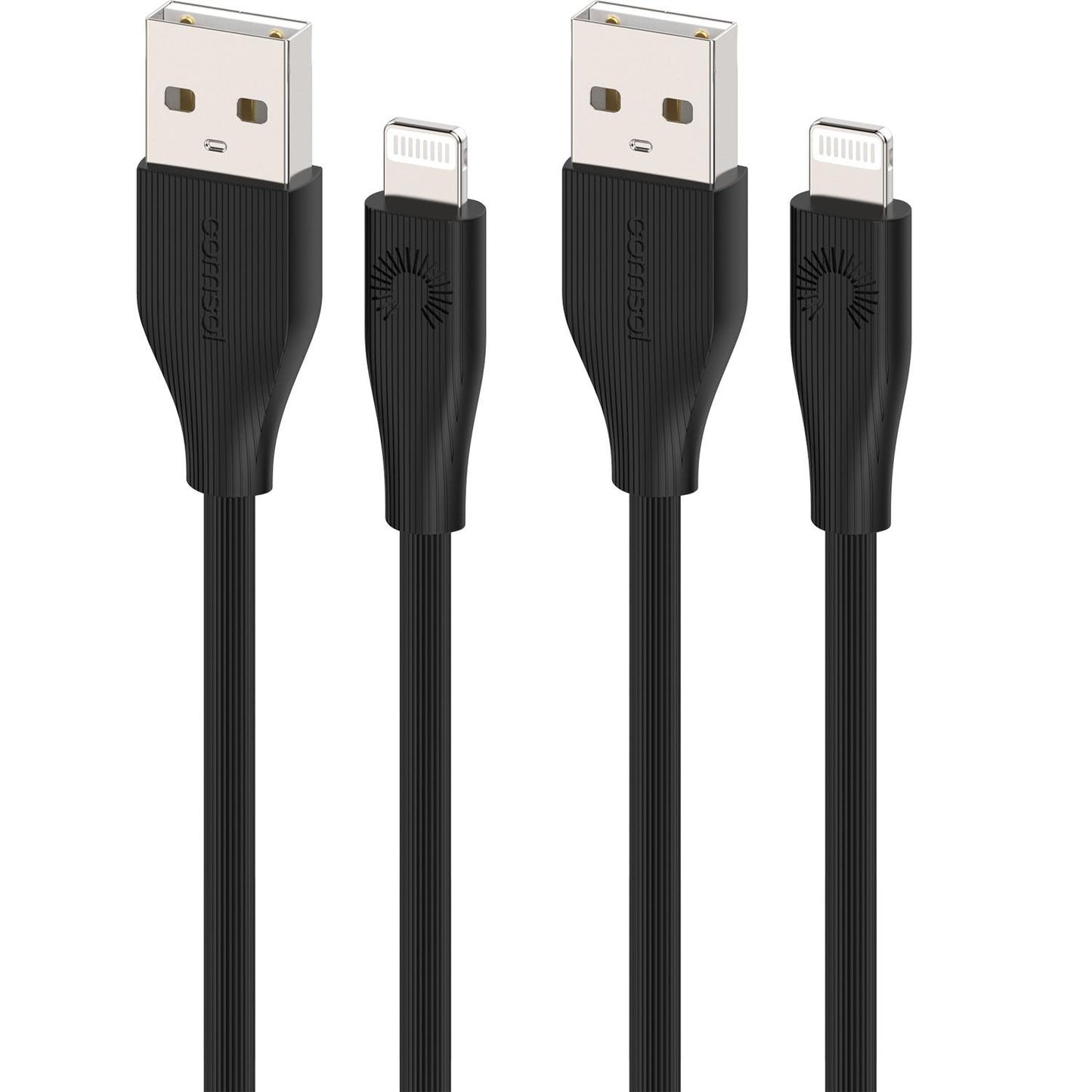 Comsol Apple Lightning Cable Twin Pack 1m Black