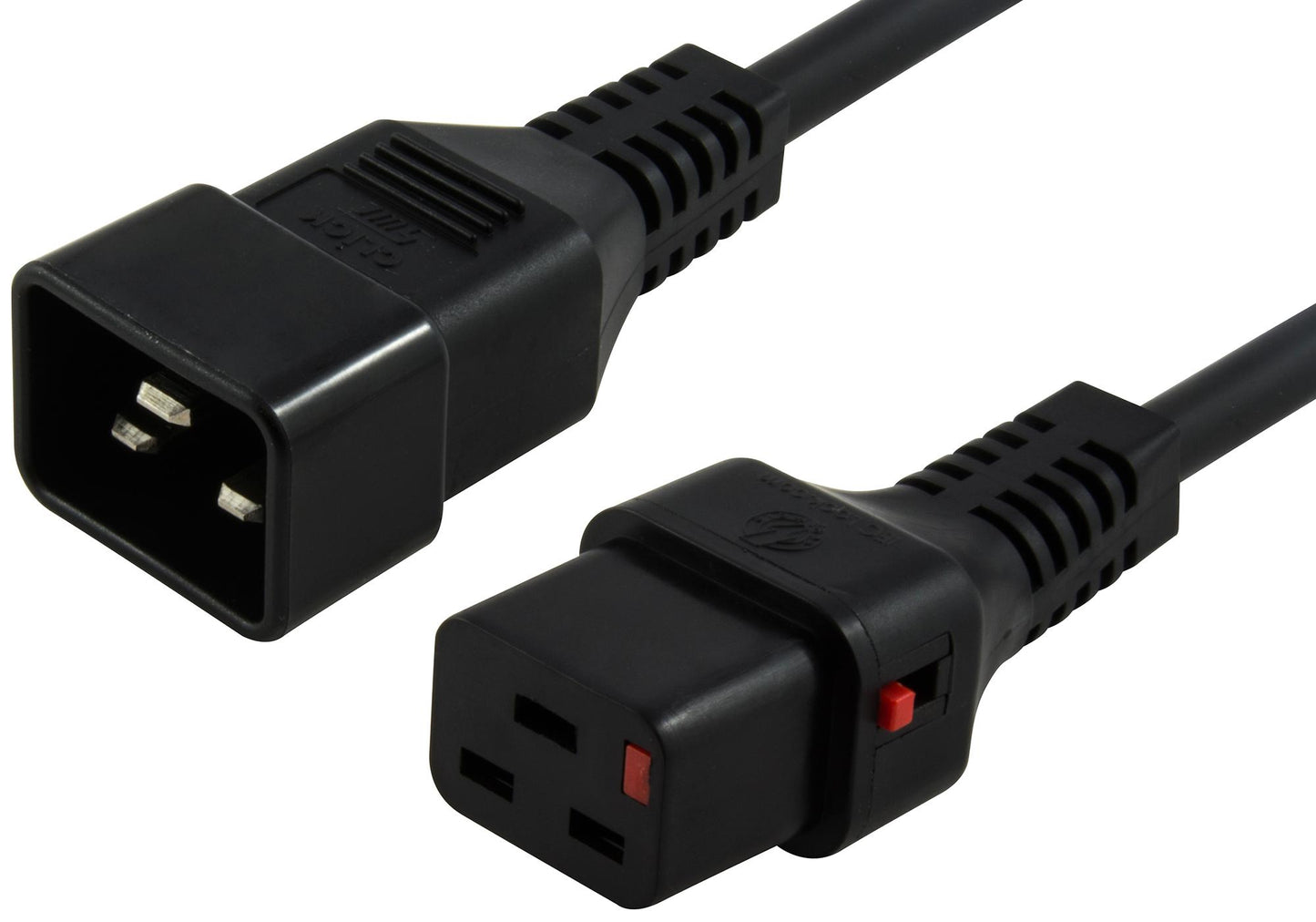 2m IEC LOCK Power Cable IEC-C20(M) to IEC-C19(F) Black