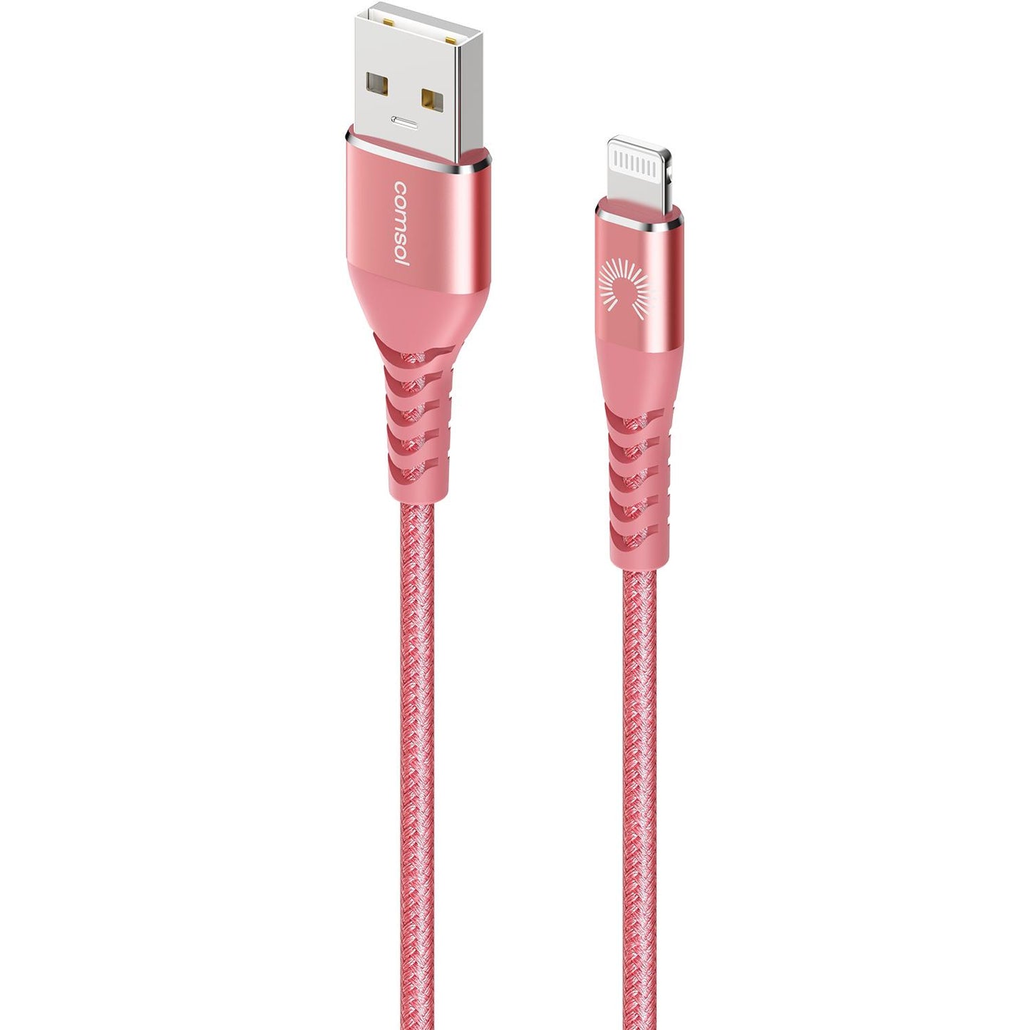 2m USB-A to Lightning MFi Cable Kevlar Pink