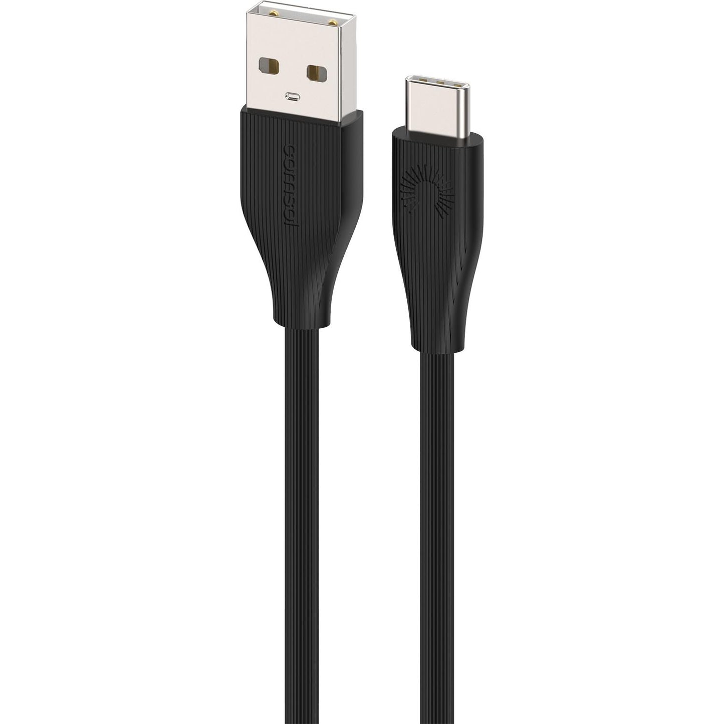 1m USB-A to USB-C Stripe Line Cable Black