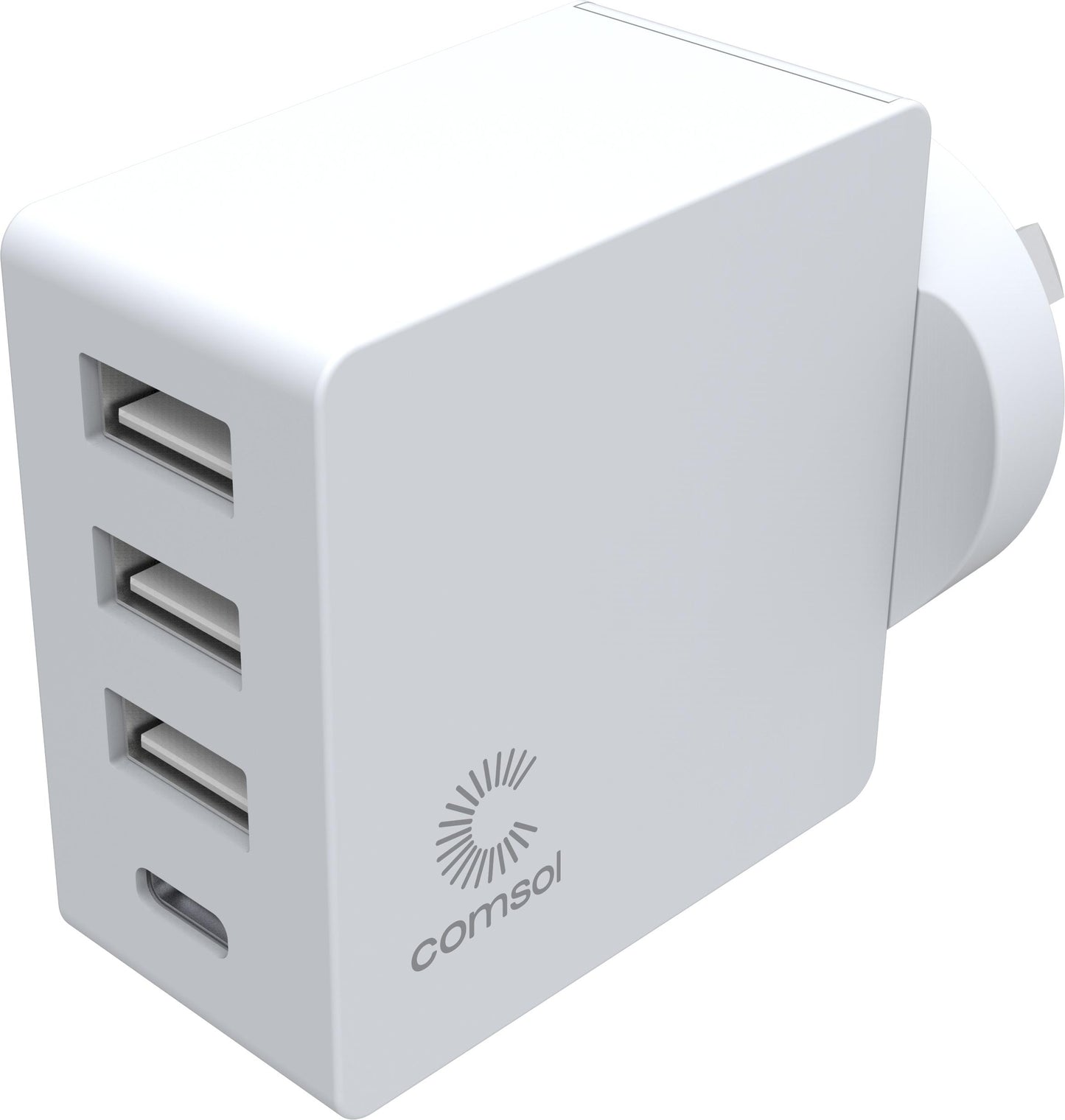 Comsol 4 Port USB Wall Charger with USB-C (24W)