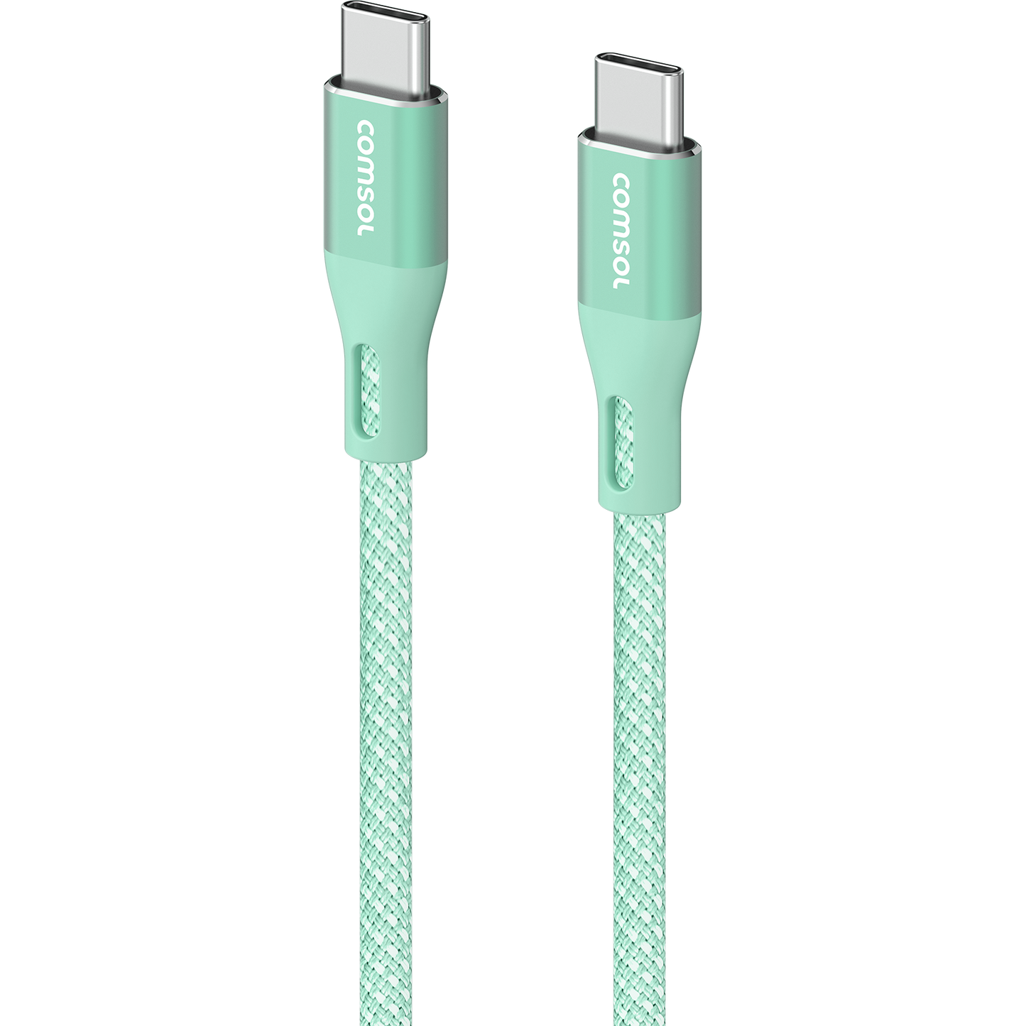 1.2m USB-C to USB-C Silicone + Fabric Cable Mint