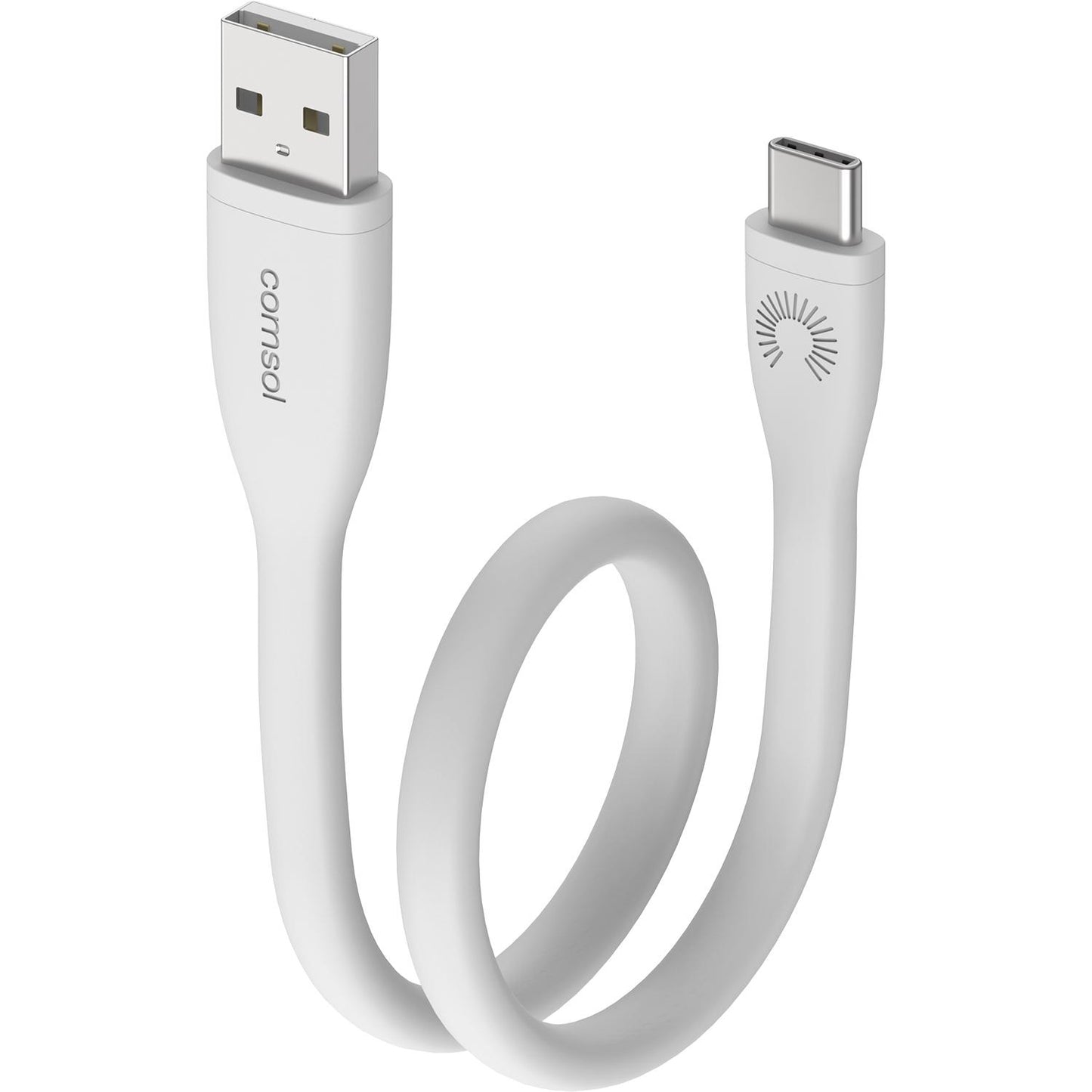 Comsol USB-A to USB-C Cable Silicone 25cm White