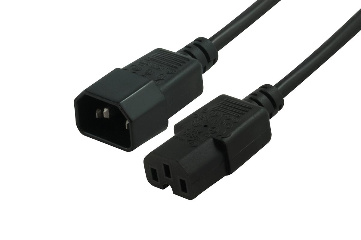 2mtr High Temperature Power Cable IEC-C14(M) - IEC-C15(F)