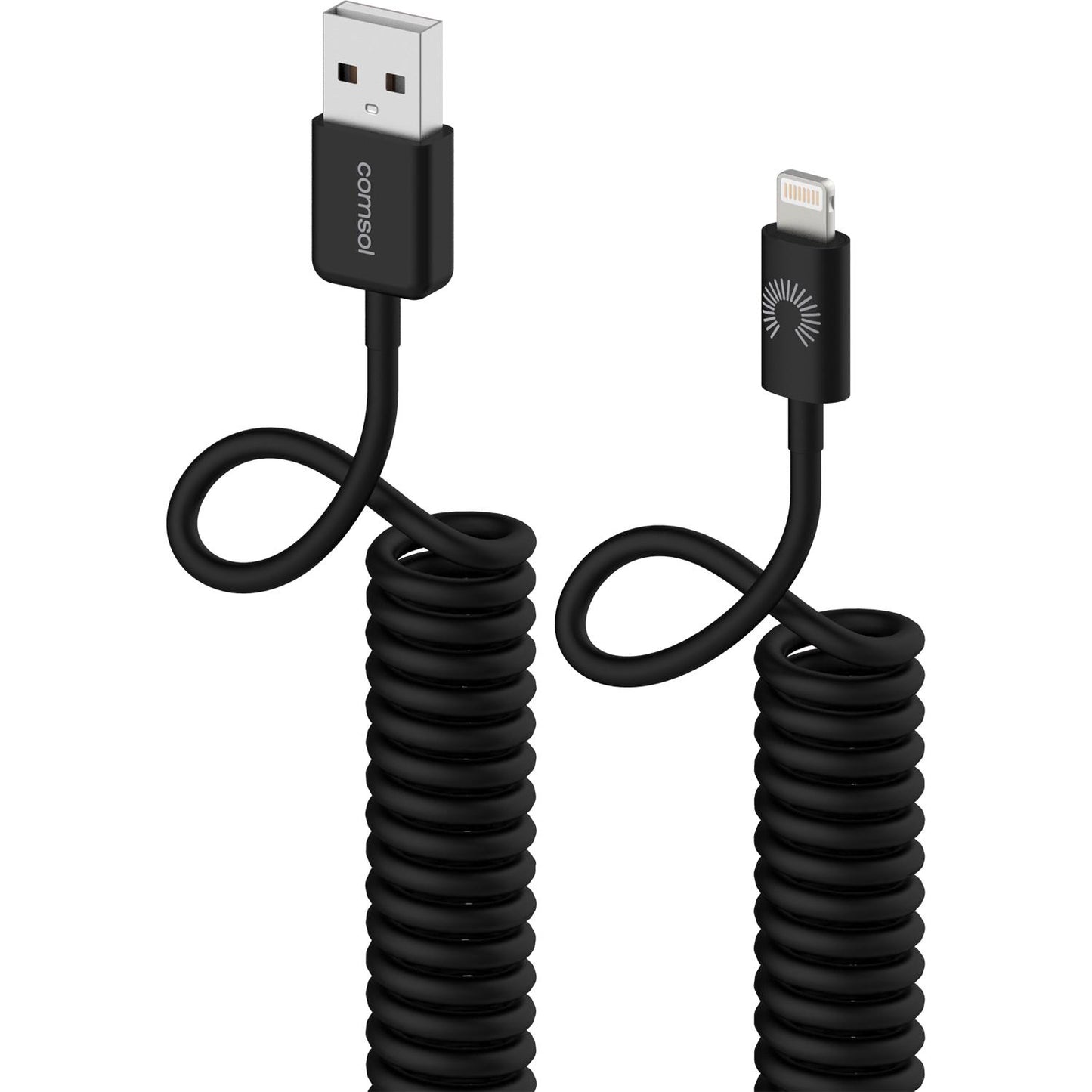 1.2m Apple Lightning to USB Cable - Coiled Black