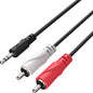 1mtr 3.5mm Male to 2 x RCA Male Audio Cable