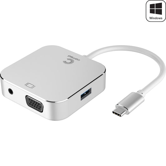 USB-C to HDMI + VGA + USB3.0 + 3.5mm Audio Adapter