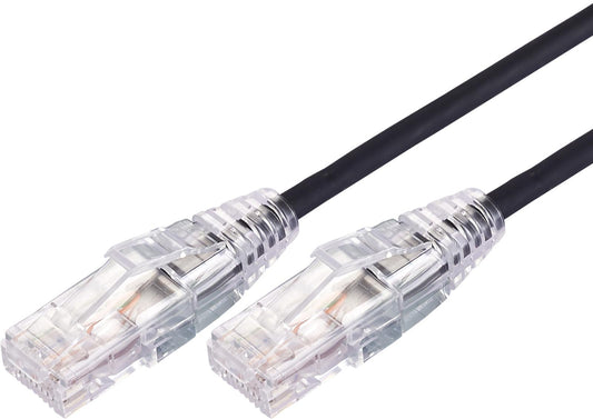 1m 10GbE Ultra Thin Cat 6A UTP Snagless Patch Cable LSZH (Low Smoke Zero Halogen) - Black