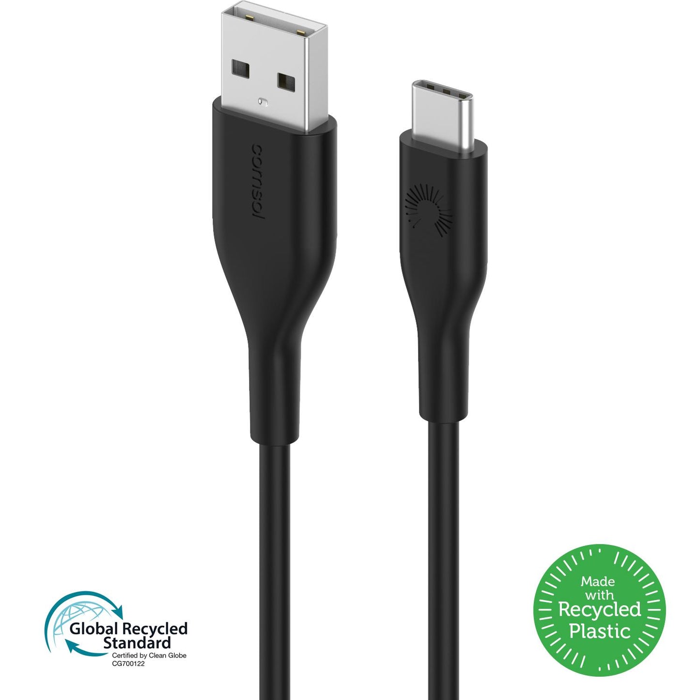 1.2m GRS Certified USB-A to USB-C Cable - Black