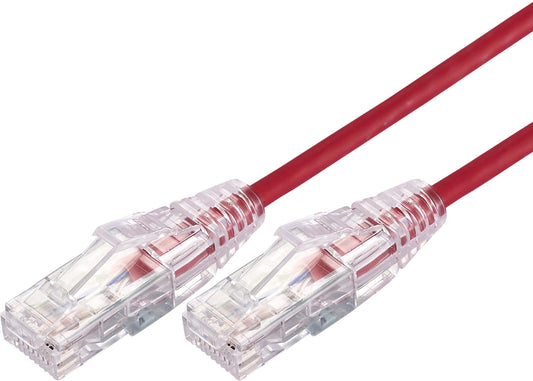 5m 10GbE Ultra Thin Cat 6A UTP Snagless Patch Cable LSZH (Low Smoke Zero Halogen) - Red