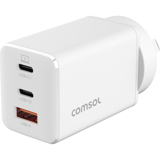 67W GaN USB Wall Charger 2 x USB-C + USB-A