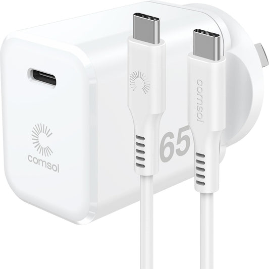 Comsol 65W USB-C GaN Wall Charger + 2m USB-C Cable
