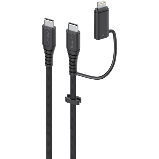 1.2m USB-C to USB-C Cable with USB-C to Lightning Adapter