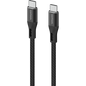 3m USB-C to USB-C Silicone + Fabric Cable Black