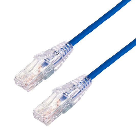 30cm 10GbE Ultra Thin Cat 6A UTP Snagless Patch Cable LSZH (Low Smoke Zero Halogen) - Blue