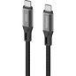 1.5m USB-C to USB-C Silicone + Fabric Cable 100W Black