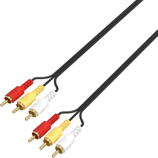 2mtr 3 x RCA Male to 3 x RCA Male Composite Cable