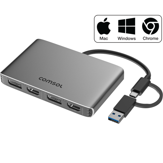 Comsol Dual Monitor Universal USB 4K Adapter