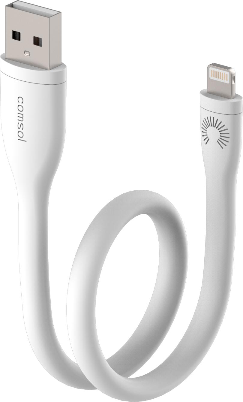 25cm Apple Lightning to USB Cable - Silicone White