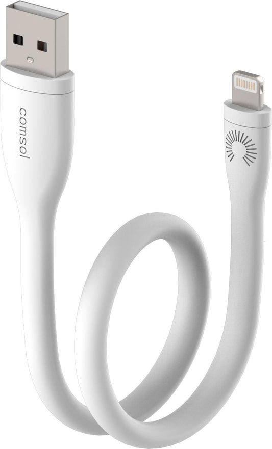 25cm Apple Lightning to USB Cable - Silicone White