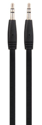 1mtr Flat Audio Cable 3.5mm Male to Male - Black