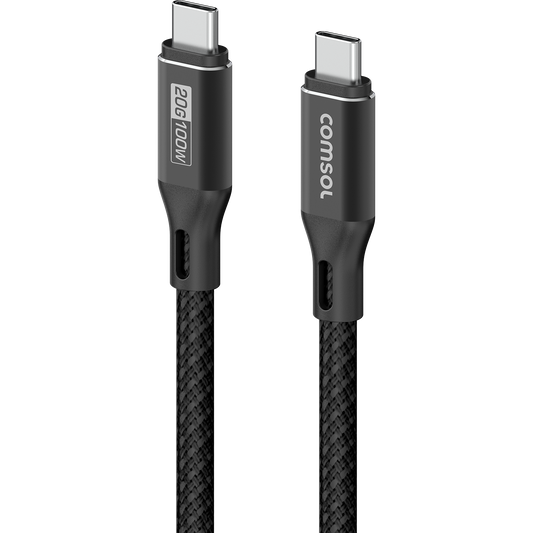 1m USB-C to USB-C Silicone + Fabric Cable 100W 20Gbps
