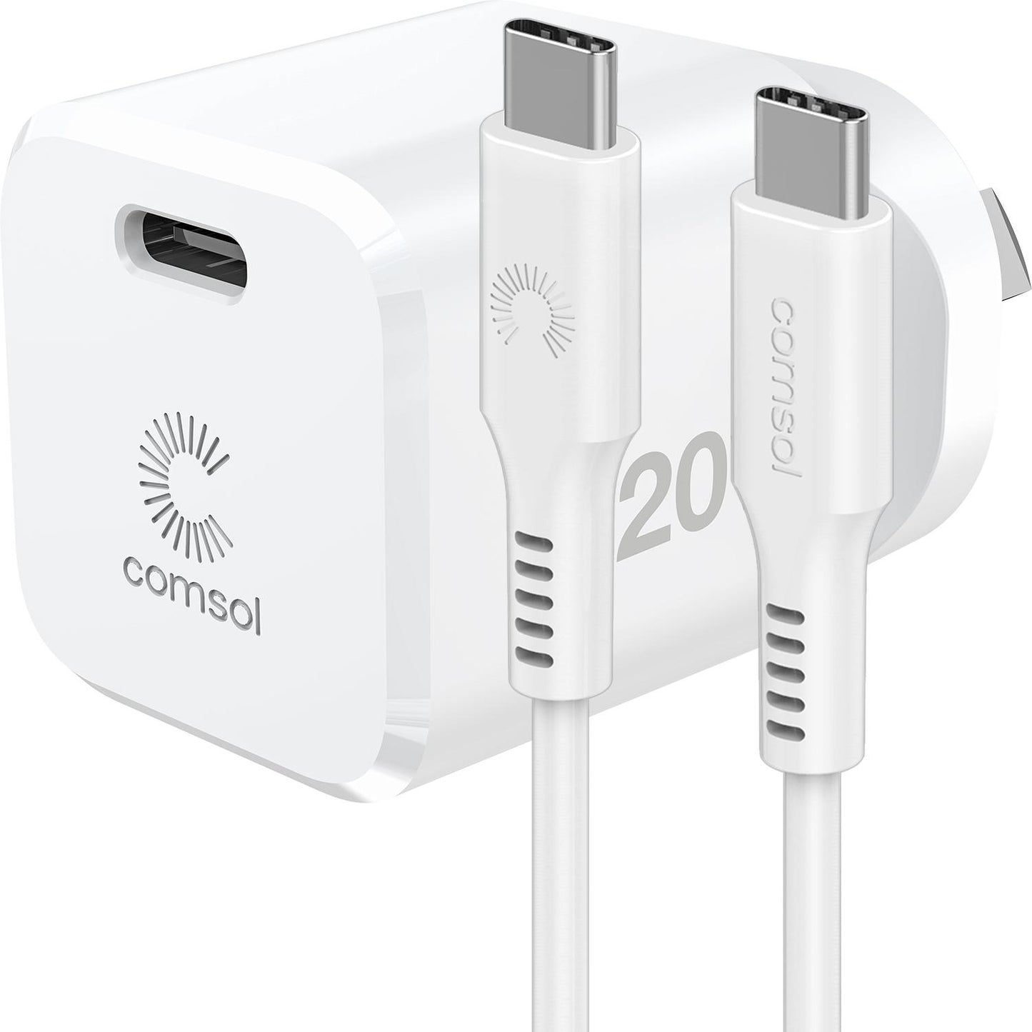 Comsol 20W USB-C Wall Charger + 1.2m USB-C Cable