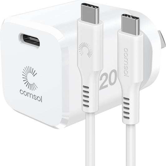 Comsol 20W USB-C Wall Charger + 1.2m USB-C Cable