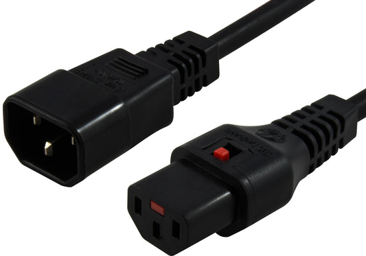50cm IEC LOCK Power Cable IEC-C14(M) to IEC-C13(F) Black