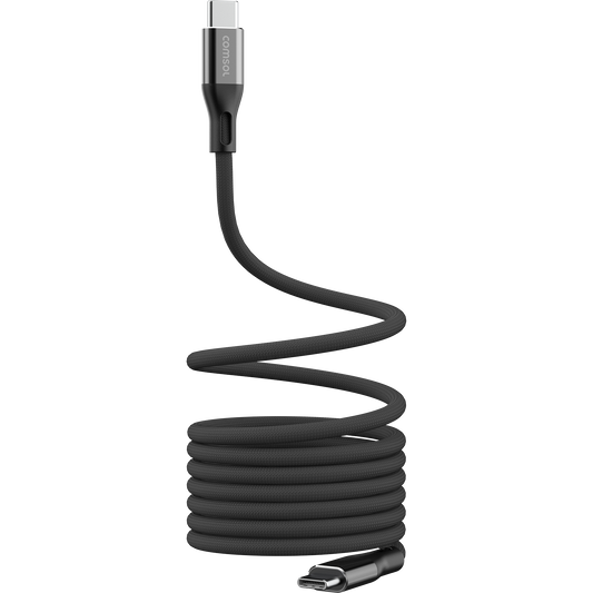 2m USB-C to USB-C Magnetic + Fabric Cable Black