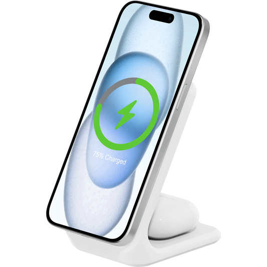 2-in-1 Qi2 Magnetic Charging Stand with 30W AC Adapter