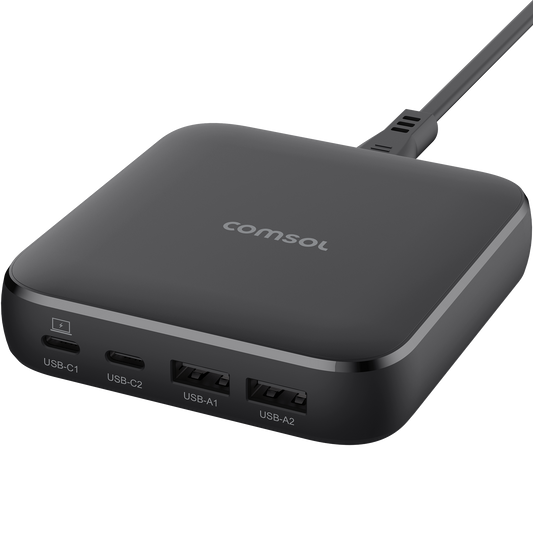 65W GaN 4 Port USB Desktop Charger 2xUSB-C+2xUSB-A