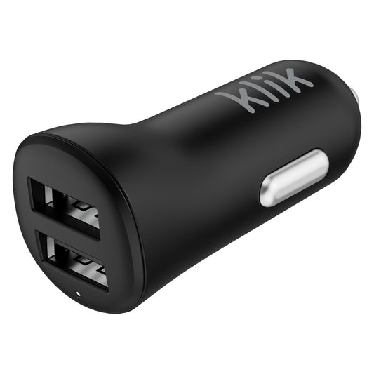 Klik Dual Port USB Car Charger 17W - Black
