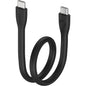 25cm Silicone USB-C to USB-C Cable Black