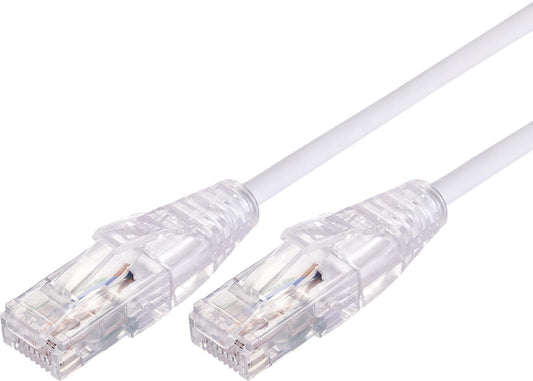 3m 10GbE Ultra Thin Cat 6A UTP Snagless Patch Cable LSZH (Low Smoke Zero Halogen) - White