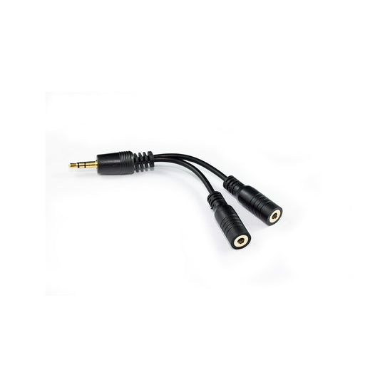 10cm 3.5mm Stereo Male to 2 x 3.5mm Stereo Female Cable