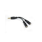 10cm 3.5mm Stereo Male to 2 x 3.5mm Stereo Female Cable