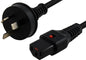 5m IEC LOCK Power Cable 3 Pin AU Plug(M) to IEC-C13(F) Black