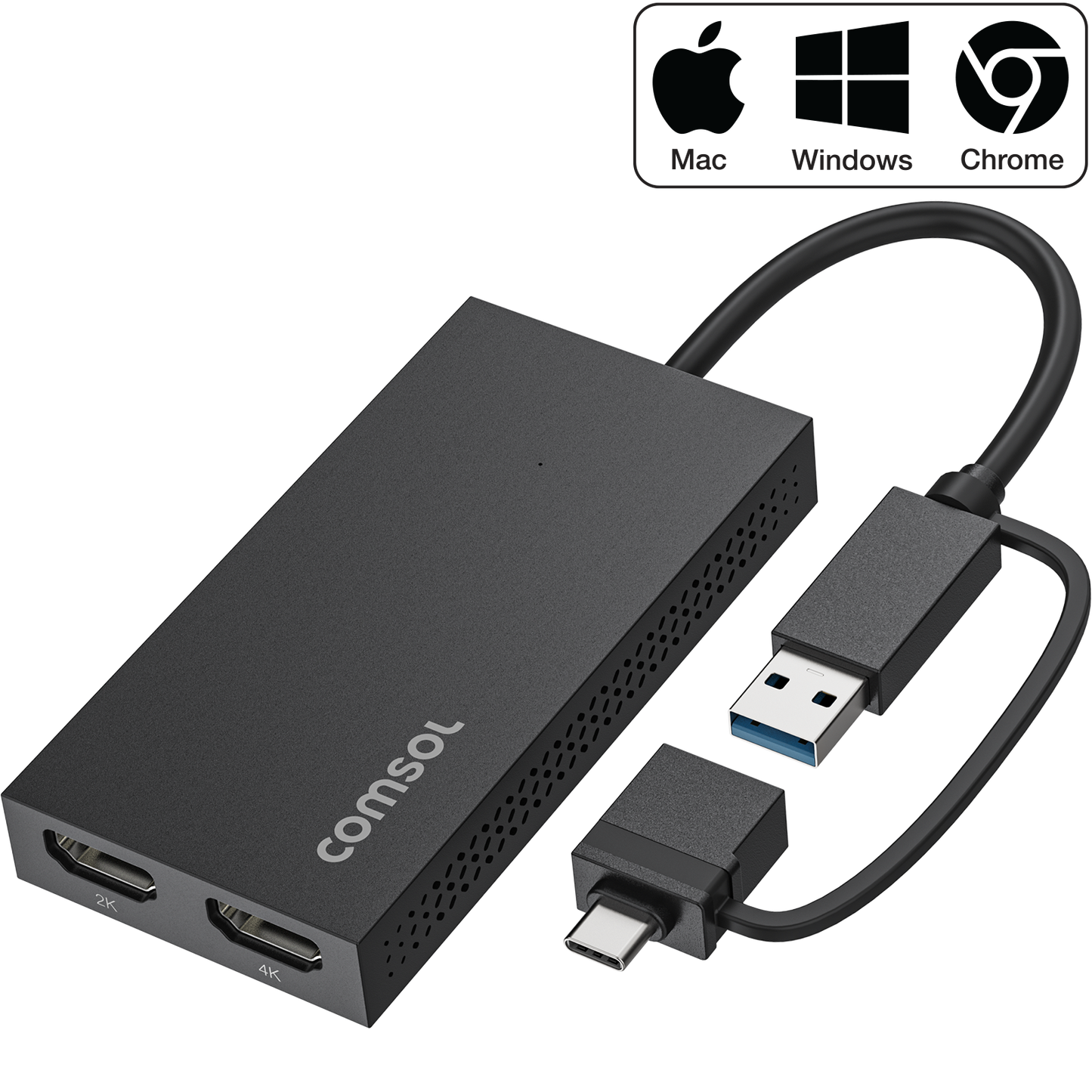 USB-C to Dual HDMI SM768 Adapter PD100W