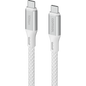 2m USB-C to USB-C Silicone + Fabric Cable 10Gbps White