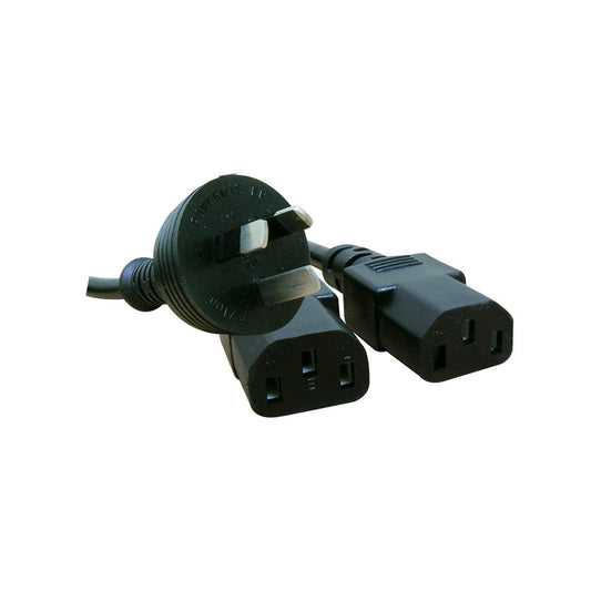 2mtr Y Power Splitter Cable 1 x 3PIN AUS(M) - 2 x IEC-C13(F)
