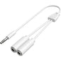 10cm 3.5mm Male to 2 x 3.5mm Female Splitter