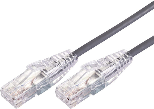 3m 10GbE Ultra Thin Cat 6A UTP Snagless Patch Cable LSZH (Low Smoke Zero Halogen) - Grey