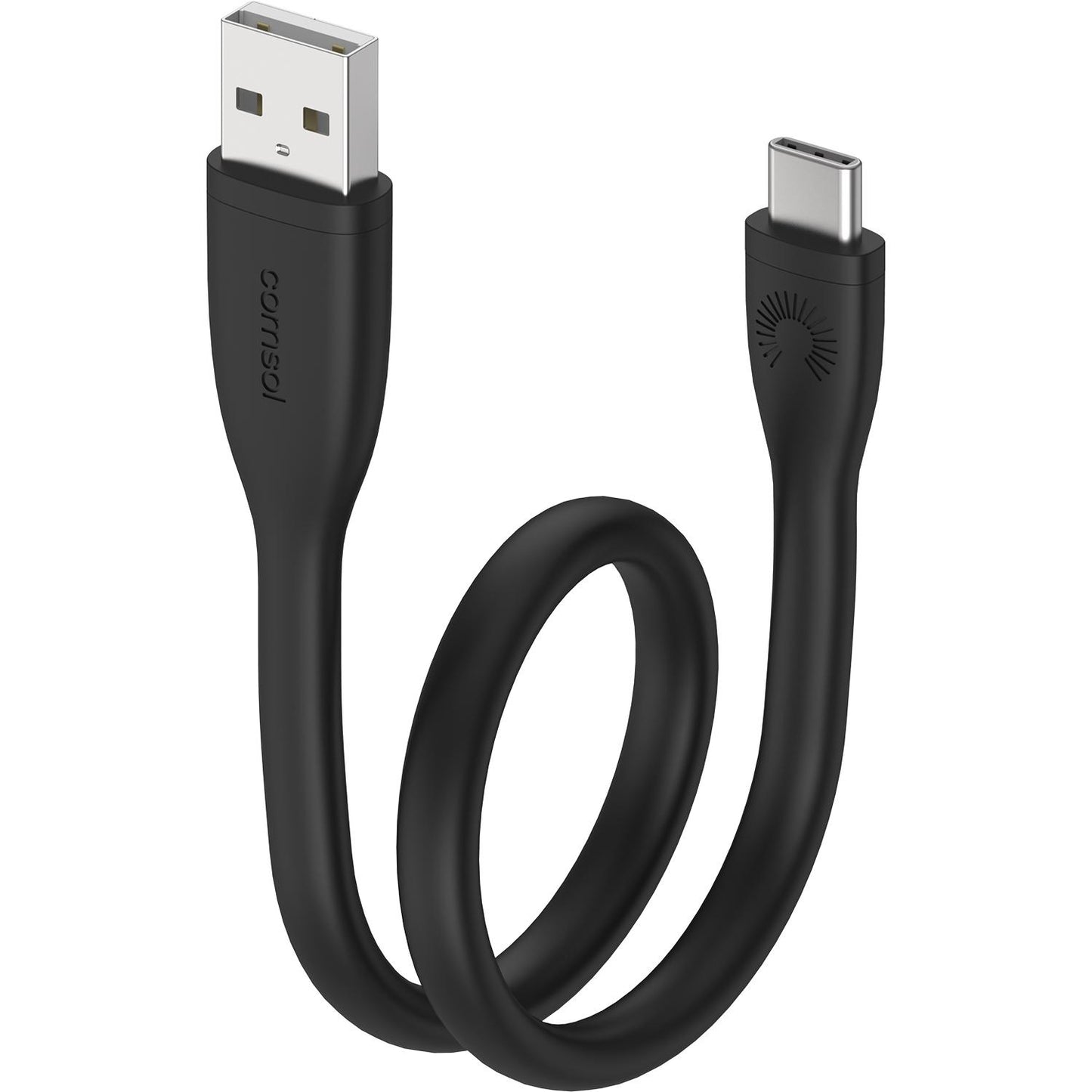 Comsol USB-A to USB-C Cable Silicone 25cm Black