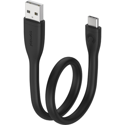 Comsol USB-A to USB-C Cable Silicone 25cm Black