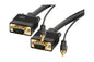 2mtr VGA & Audio Cable 15 Pin M-M & 3.5mm Audio Plug