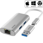 USB-C to Ethernet+3 Port Hub+USB-A to C Adapter